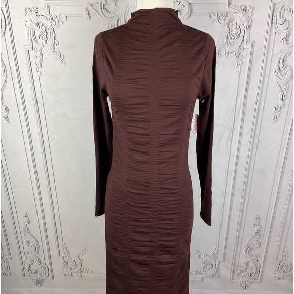 Brown Bodycon Sweater Dress - Picture 3 of 6